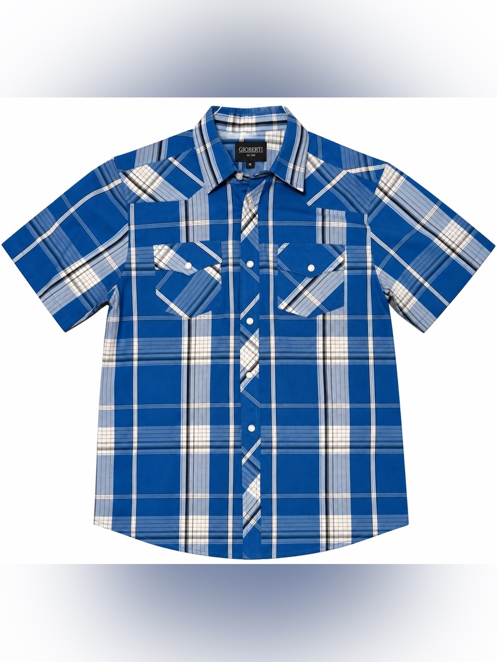 Boy’s Royal Blue Plaid Button-Up Shirt